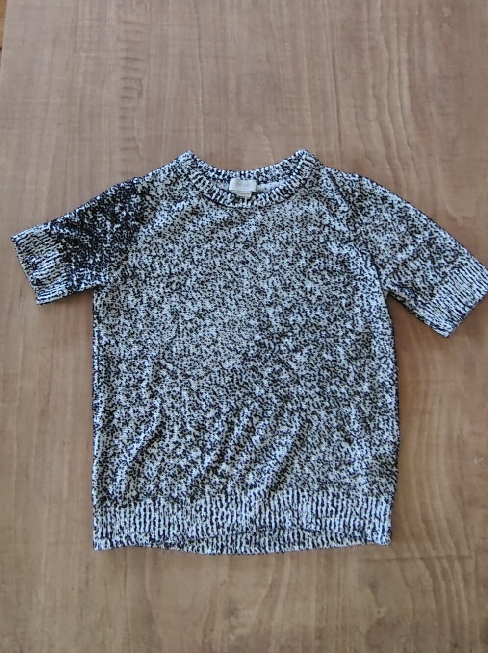 kate spade Black and White Speckled Knit Top
